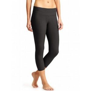 ATHLETA Black Dobby Sonar Capri Back Zipper Pocket